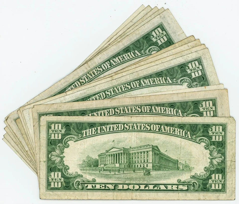 FR#2008 $10 1934C (12) Twelve Federal Reserve Notes Asst Districts DC-6097 - Image 2 of 3