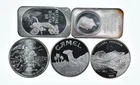 Lot 5 VINTAGE 1 Oz Silver Bars/Rounds Art Bars Collection Poured .999 *548