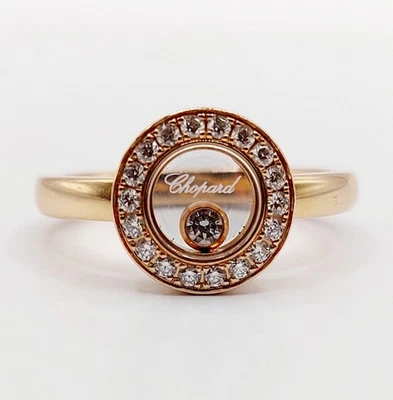 Anillo Chopard HAPPY DIAMOND oro rosa 18K diamantes talla brillante - Imagen 1 de 4
