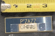 VTG P?Zazz Club Chris Dance Rave Bar RESTAURANT Austin Tx Uniform Badge Name Tag