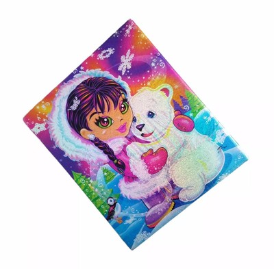 Y2K Lisa Frank Anana Eskimo Polar Bear White Tuscan Bird 3 Ring Binder  *FLAW.