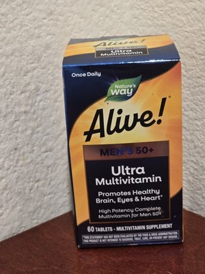 Nature's Way, Alive! Men's 50+ Ultra Multivitamin. 60 Tablets, Exp 03/2026