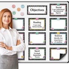 Trandraft 16 Pcs Magnetic Write Wipe Organization Chart Classroom Dry Erase