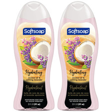 Softsoap Hydrating Coconut Oil  Calming Lavender Body Wash, 20oz. Pack of 2 