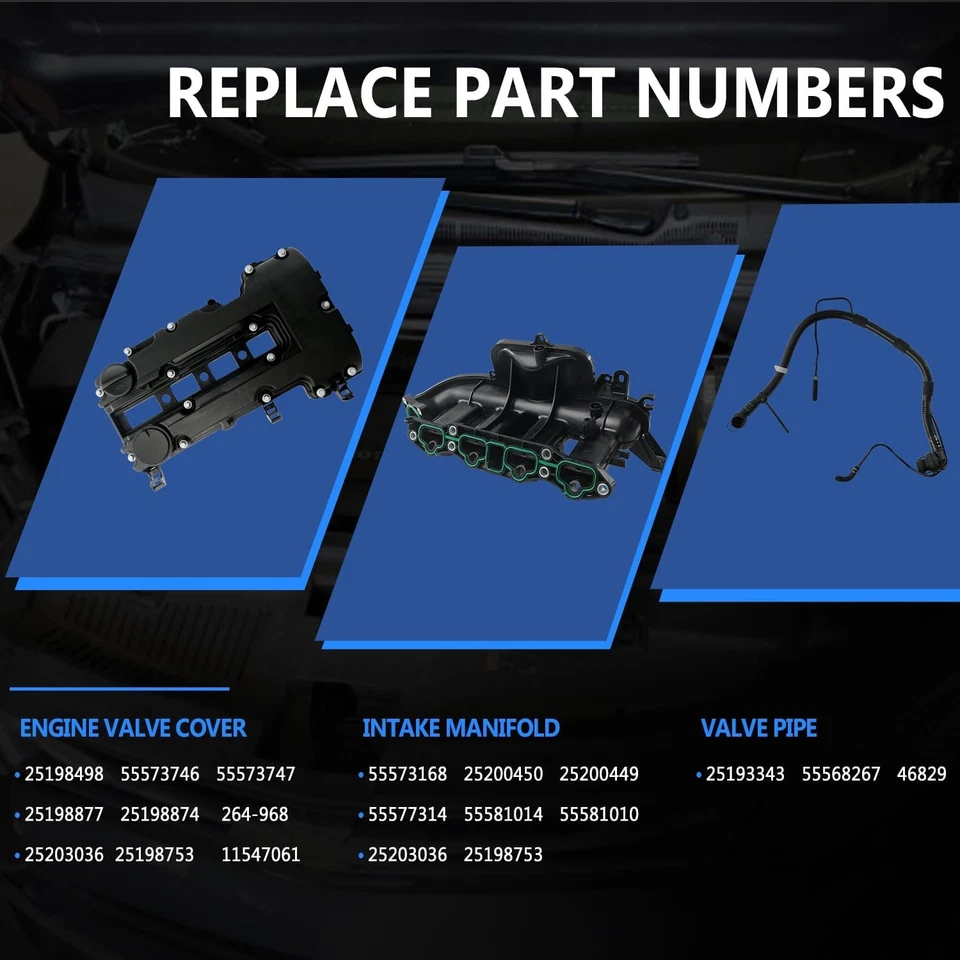 Intake Manifold & Valve Cover Kit For 12-21 Chevy Cruze Sonic Buick 1.4L 615-380 - Image 3 of 4