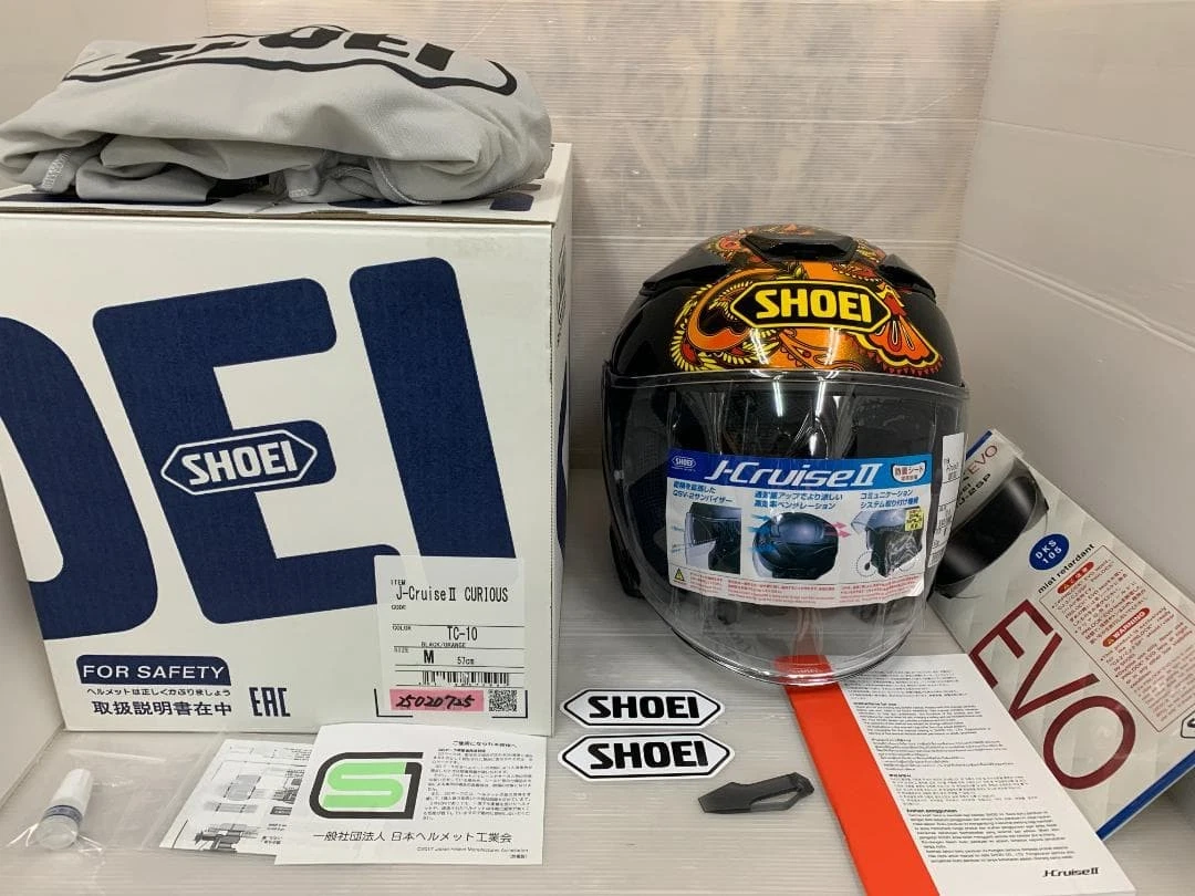 SHOEI J-Cruise2 CURIOUS TC-10 M 57cm Open Face Helmet New SHOEI J-Cruise2 CURIOUS TC-10 M 57cm Open Face Helmet New