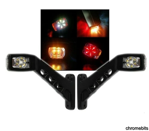 2x 14 Led 12v 24v  Side Outline Stalk Marker Lights Lamp Indicator Trailer Truck