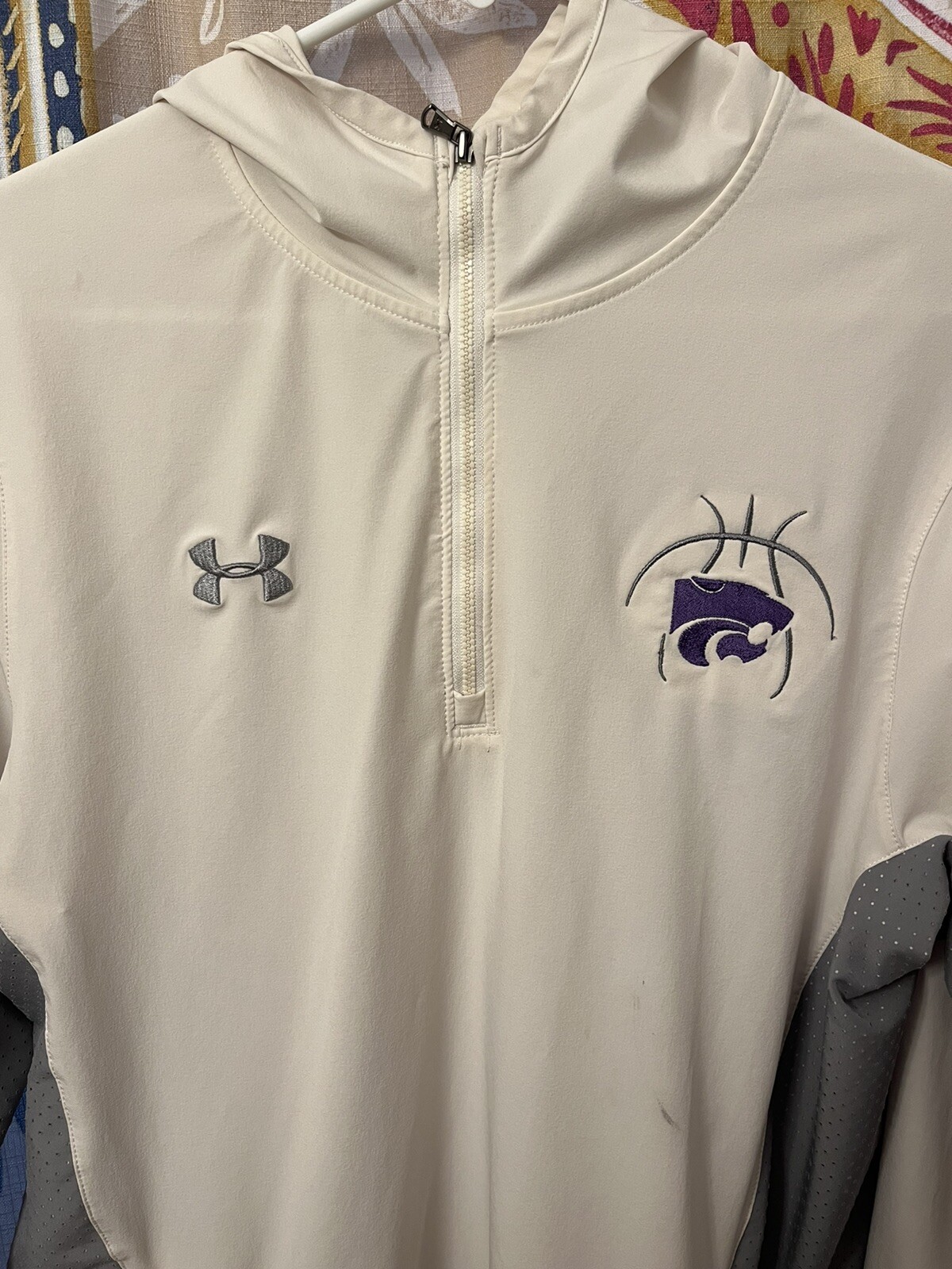 Kansas State Wildcats Under Armor Pullover 1/4 Zip Jacket Size Small Basketball thumbnail 2
