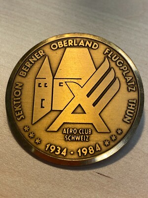 Aero Club Schweiz - Sektion Berner Oberland Flugplatz 1934-84 - Rare pin badge