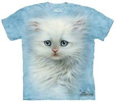 The Mountain Tie Dye T-Shirt Fluffy White Kitten Plant Cat Pet Dog Sweet Baby