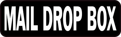 10in x 3in Mail Drop Box Vinyl Sticker Business Sign Decal