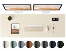 Leather Desk Pad Protector - Large Mouse Pad Office Desk Mat Non-Slip PU Leat...