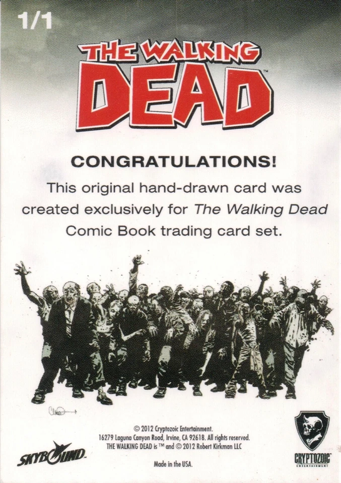 The Walking Dead Comics Season One , Sketch Card  #1/1 - Image 2 of 2