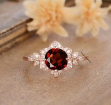 Natural Garnet Ring, Handmade Ring, 925 Sterling Silver Ring, Red Garnet Ring