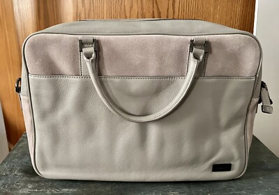 Laptop Messenger Bag Brown Suede Roomy Carrying Tote