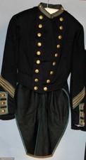 Men's 1860 black tail coat with heavy gold braid coat