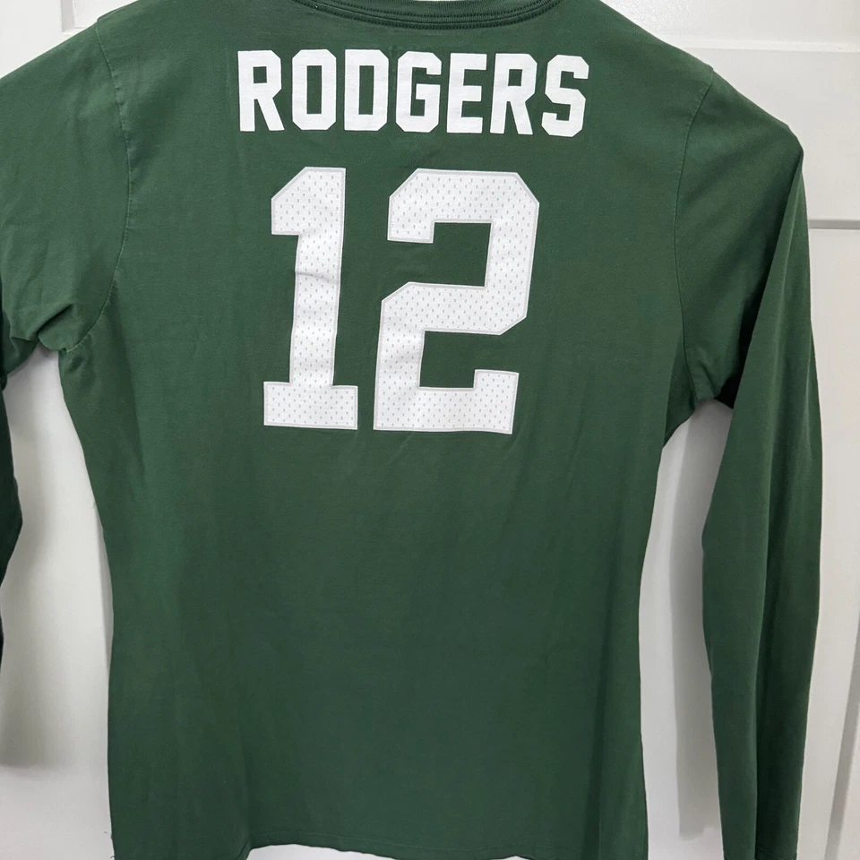 Camisa NFL Proline Fanatics Cuello en V L Manga Larga Green Bay Packers 100% Algodón Foto 4 de 4