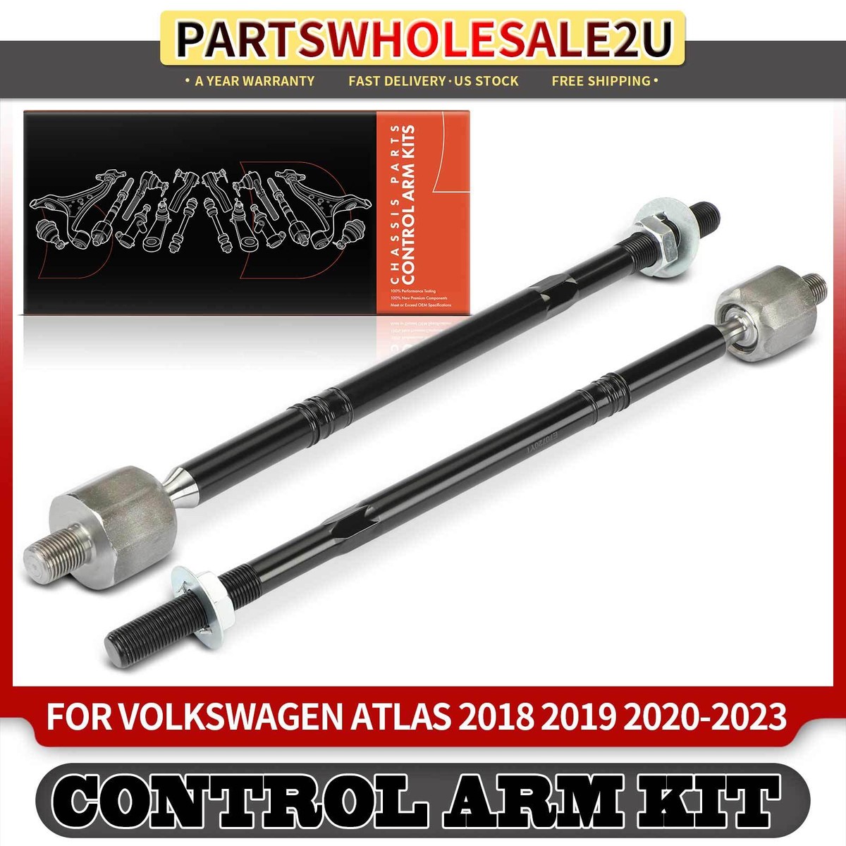 2 Front Inner Tie Rod Ends For VW Atlas 2018-2023 – Left & Right Direct Fit