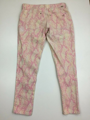 DL196 Python Emma BOA Pink Yellow White Animal Print Legging Jeans Womens sz 30 - Picture 7 of 12