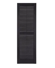 Perfect Shutters Premier Louver Exterior Decorative Shutter, 15" x 43", Black