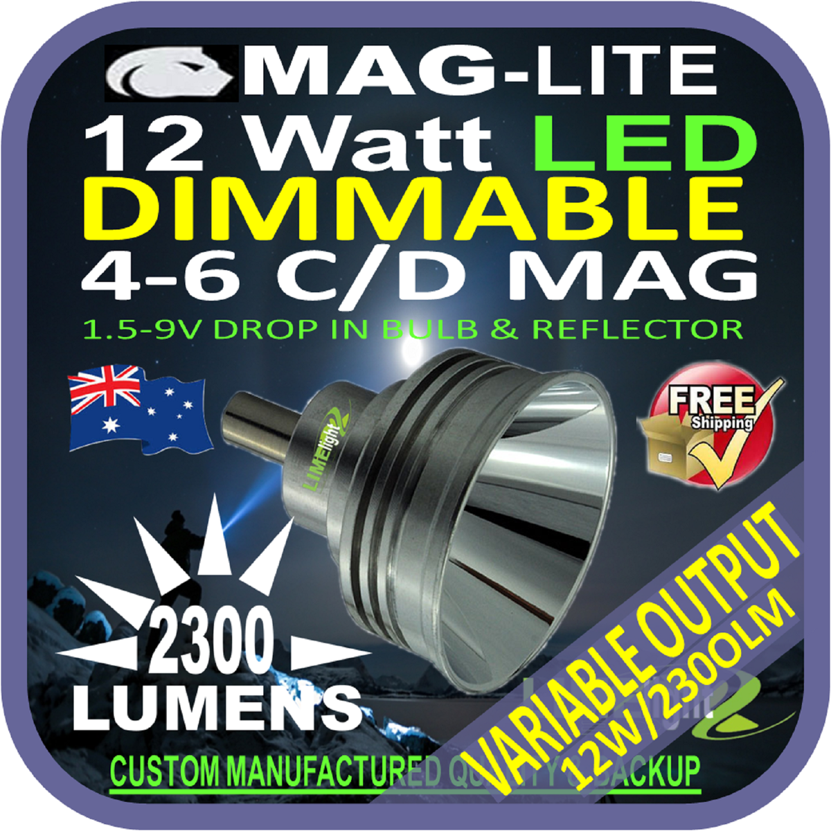 Kit Conversione Torcia 1080 Lumen MagLite LED Conversion Upgrade Bulb ...