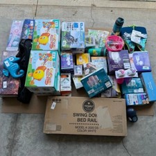 LOT OF BABY ITEMS, BABY BOTTLES, BABY BED SIDE, GAMES