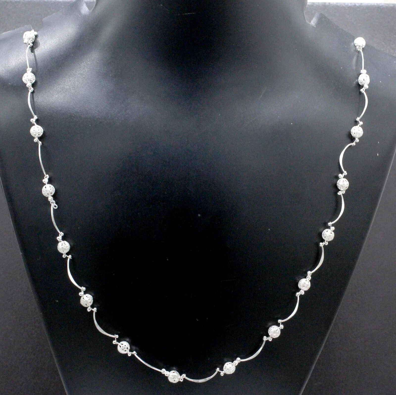 925 Sterling Silver Handmade Jewelry Beautiful Adorable Chain Necklace S-20-22"