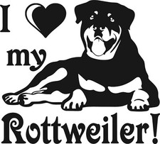 I Love My Rottweiler Vinyl Decal
