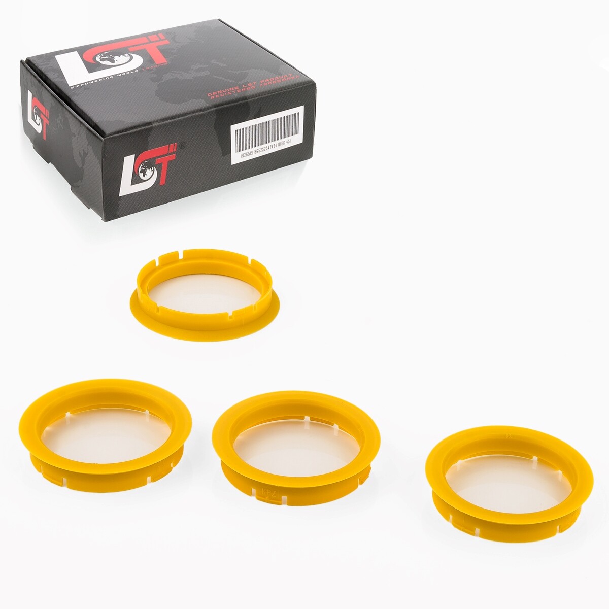 4x Distance Rings Centering Yellow Alloy Wheels Ø 70,0 MM - Ø 60,1 for Dacia