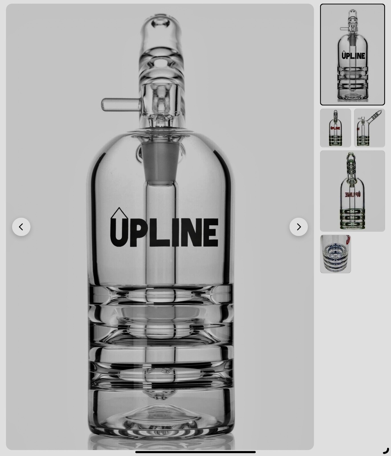 Grav® Upline® Upright Bubbler 8" Bong Glass Water Pipe Hookah High Quality *USA*