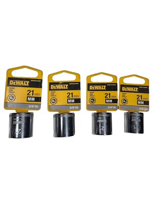 New DeWalt DWMT86316OSP, DWMT74186OSP, 21mm 6pt, 12pt Socket (LOT OF 4) 