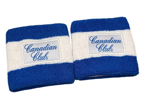 Canadian Club Blue & White Sweatband Wristband Pair - New - Never Used. Promo. - Picture 5 of 5