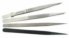 4 Pc Tweezer Set Stainless Steel Hobby Electronic Jewelry Watch Repairs Tool New