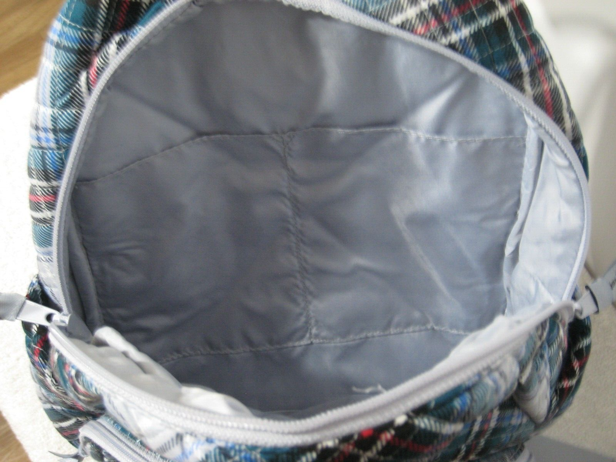 Vera Bradley Essential Compact Backpack In Snowy Plaid New Vera Bradley Essential Compact Backpack Snowy Plaid  main image 2