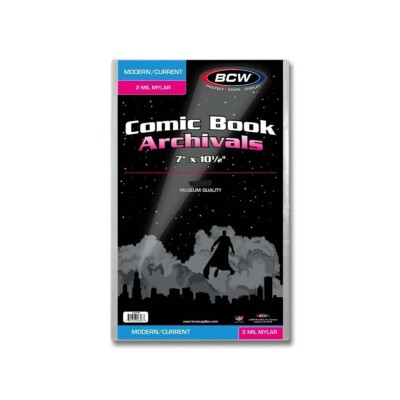NEW (25 CT) BCW Current / Modern Mylar Achivals Comic Bag-2mm