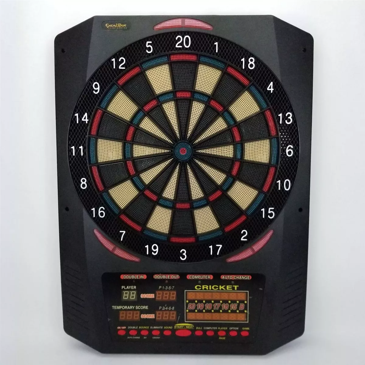 Electronic dartboard with cricket outlet