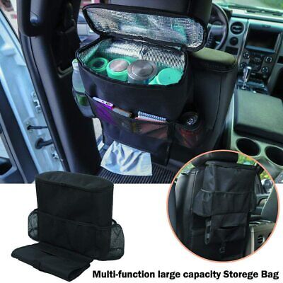Car Seat Back Organizer Multi-Pocket Car Accessories Insulated Storage Organizer Automotive Travel Accessories Cooler Storage Bag for Adults & Kids Black 