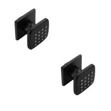 Two Pieces 2inch Brass Square Massage Shower Body Sprayer Jets Black Finished