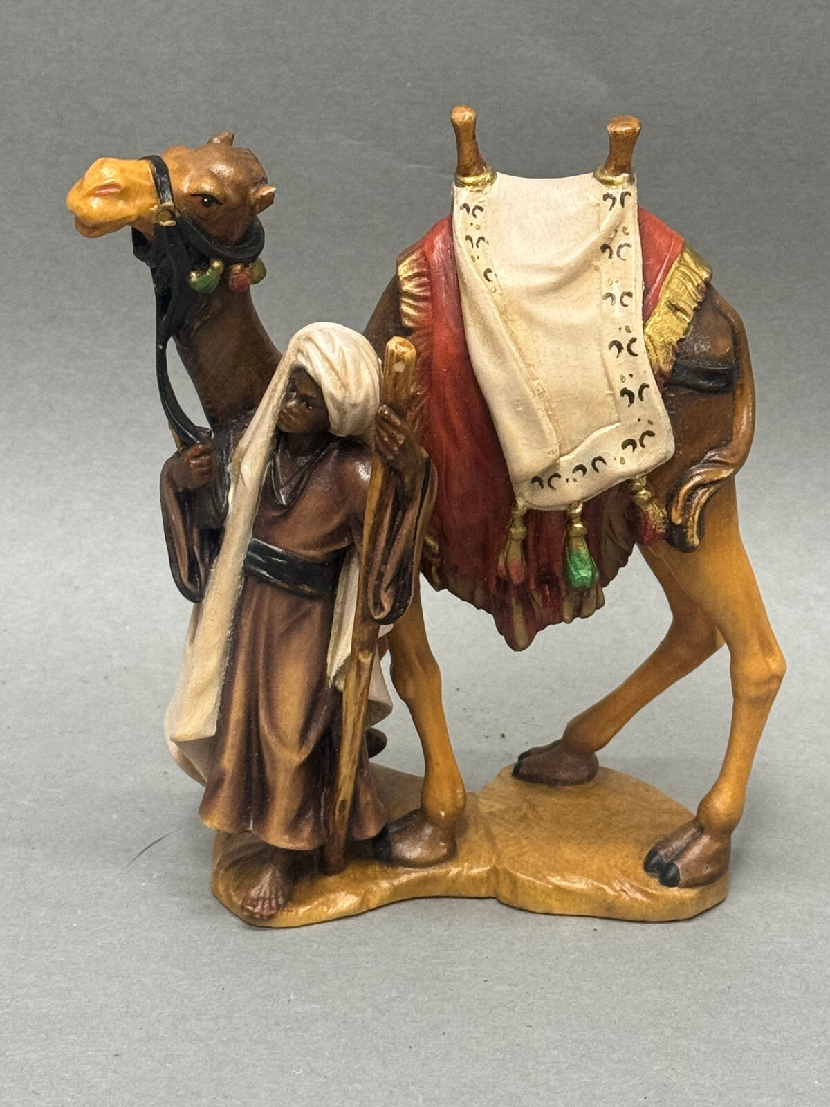 Krippenfigur geschnitzt KAMELTREIBER coloriert 15cm vermutlich Südtirol vintage