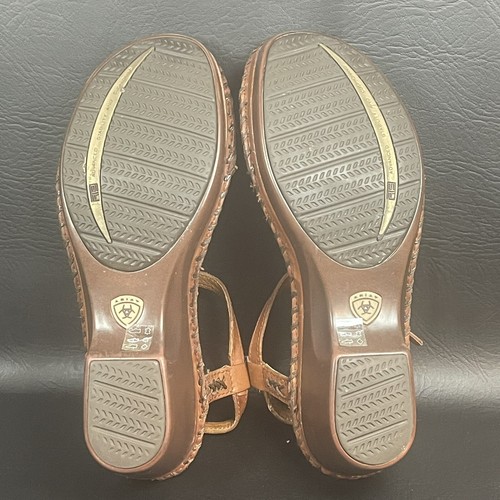 Ariat Shalimar Size 9.5B Brown Leather Strappy Sandals Open Toe Western - Picture 8 of 11