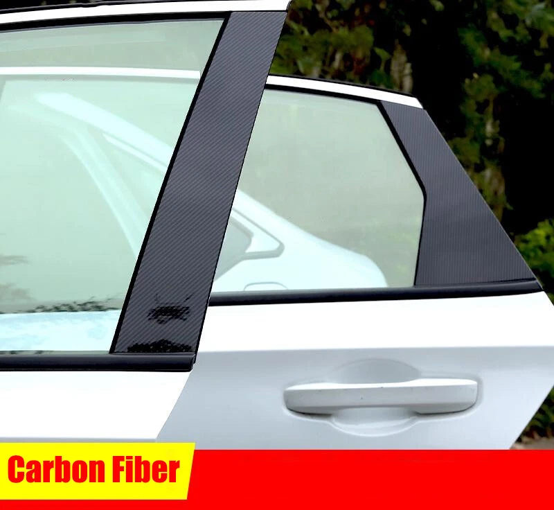 6x Cubierta de postes de pilar de ventana de coche negros de fibra de carbono aptos para KIA Optima 2016-2020 Foto 3 de 4