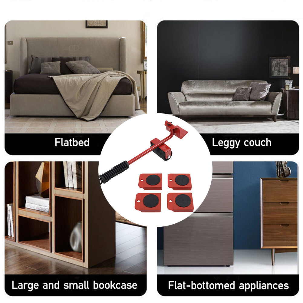 5PCS Heavy Duty Furnitures Mover Shifter Set Appliances Lifter Moving