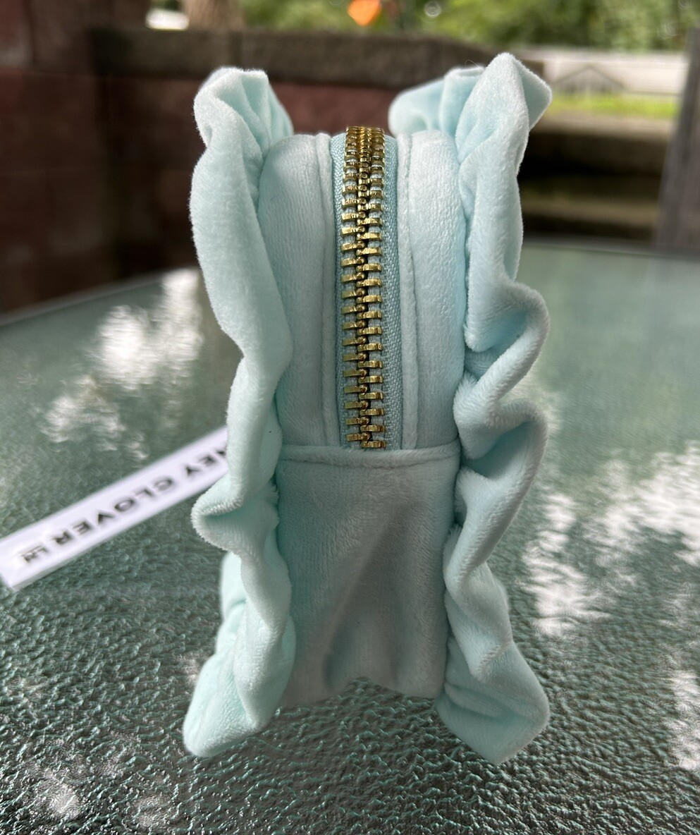 NEW Stoney Clover Lane Velvet Ruffle Mini Pouch Cloud Bag 