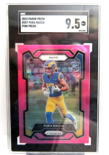 Puka Nacua RC 2023 Panini Prizm Pink Prizm Rookie SGC9.5!Rams WR RC Star - Picture 1 of 2