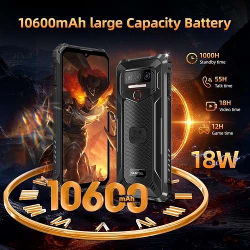 OUKITEL WP23 Plus cellulare da esterno 10600 mAh 256 GB doppia SIM 4G/NFC/OTG/GPS/Face ID - Foto 3 di 10
