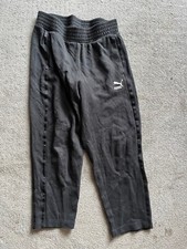 Puma Essentials Logo High Waisted Joggers Womens Black M Casual Athletic Bottoms