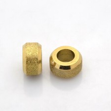 5pcs Golden Rondelle 304 Stainless Steel Large Hole Beads Crafts 11x6mm Hole 6mm