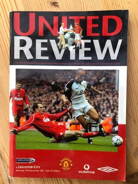 Manchester United v Leicester City Premiership Programme 17 Nov 2001