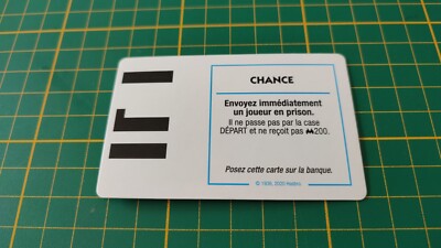 Glückskarte Schick einen Spieler ins Gefängnis Spiel Monopoly Super Electronic #D75