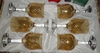 Cristalleria Fratelli Fumo Italian 6 Piece Amber Tulip Wine Glasses Set Holiday Cristalleria Fratelli Fumo Italian 6 Piece Amber Tulip Wine Glasses Set Holiday